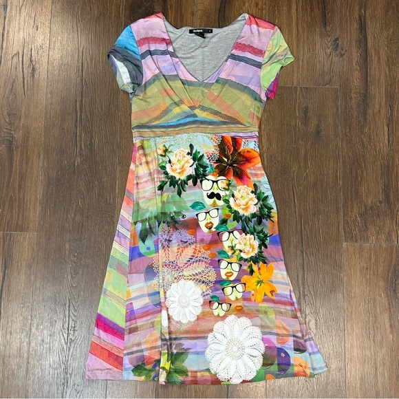 Desigual Women’s Striped Tutti Frutti Dress SZ SM - Picture 1 of 8